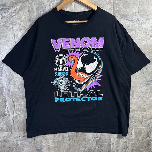 Marvel Other - Marvel Venom Lethal Protector Men's Graphic T-Shirt Black Cotton Size XXL